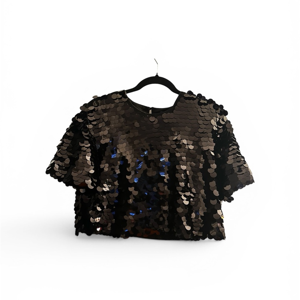 Target Black Sequin Crop Top